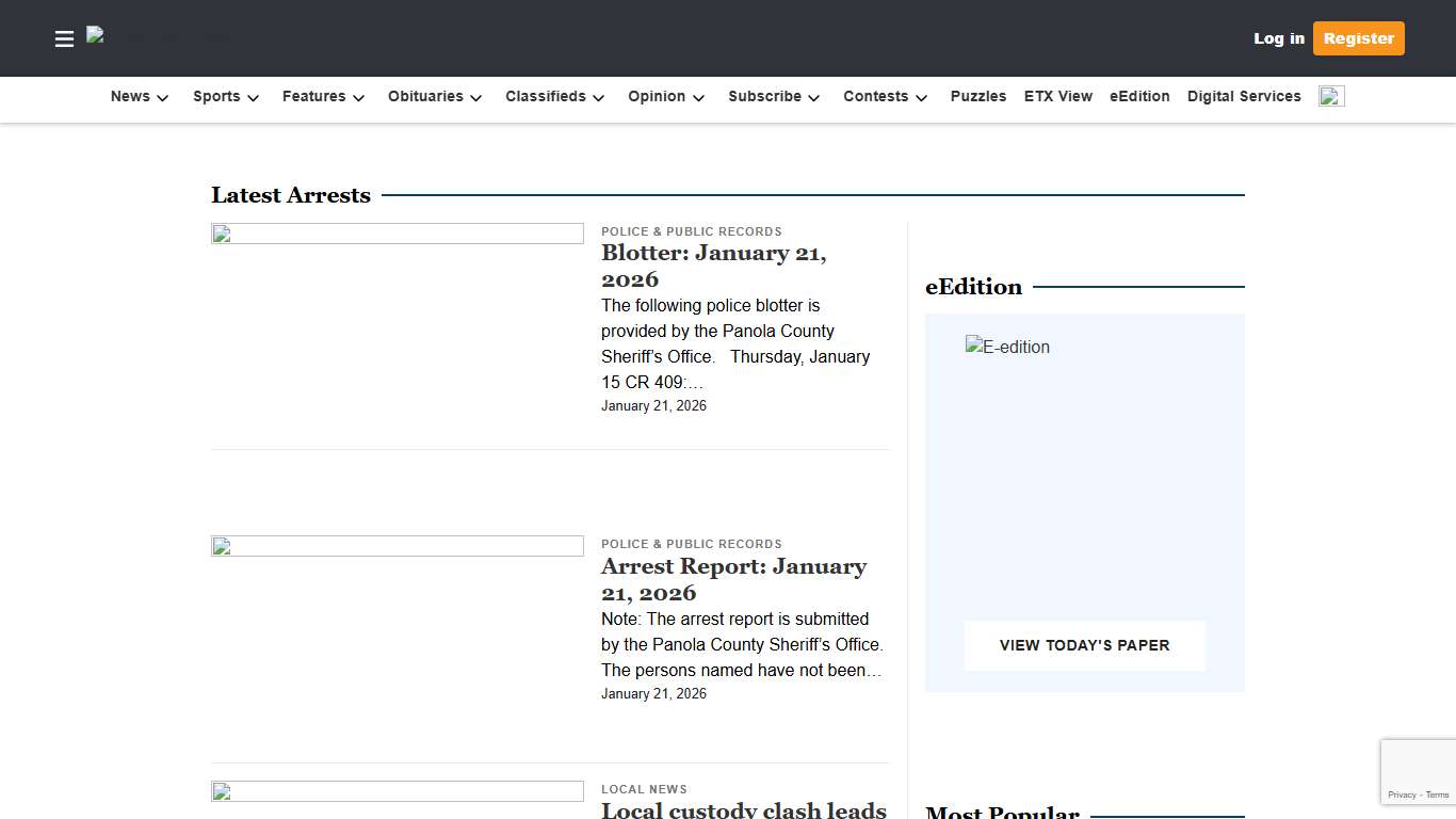 Arrests | Panola Watchman