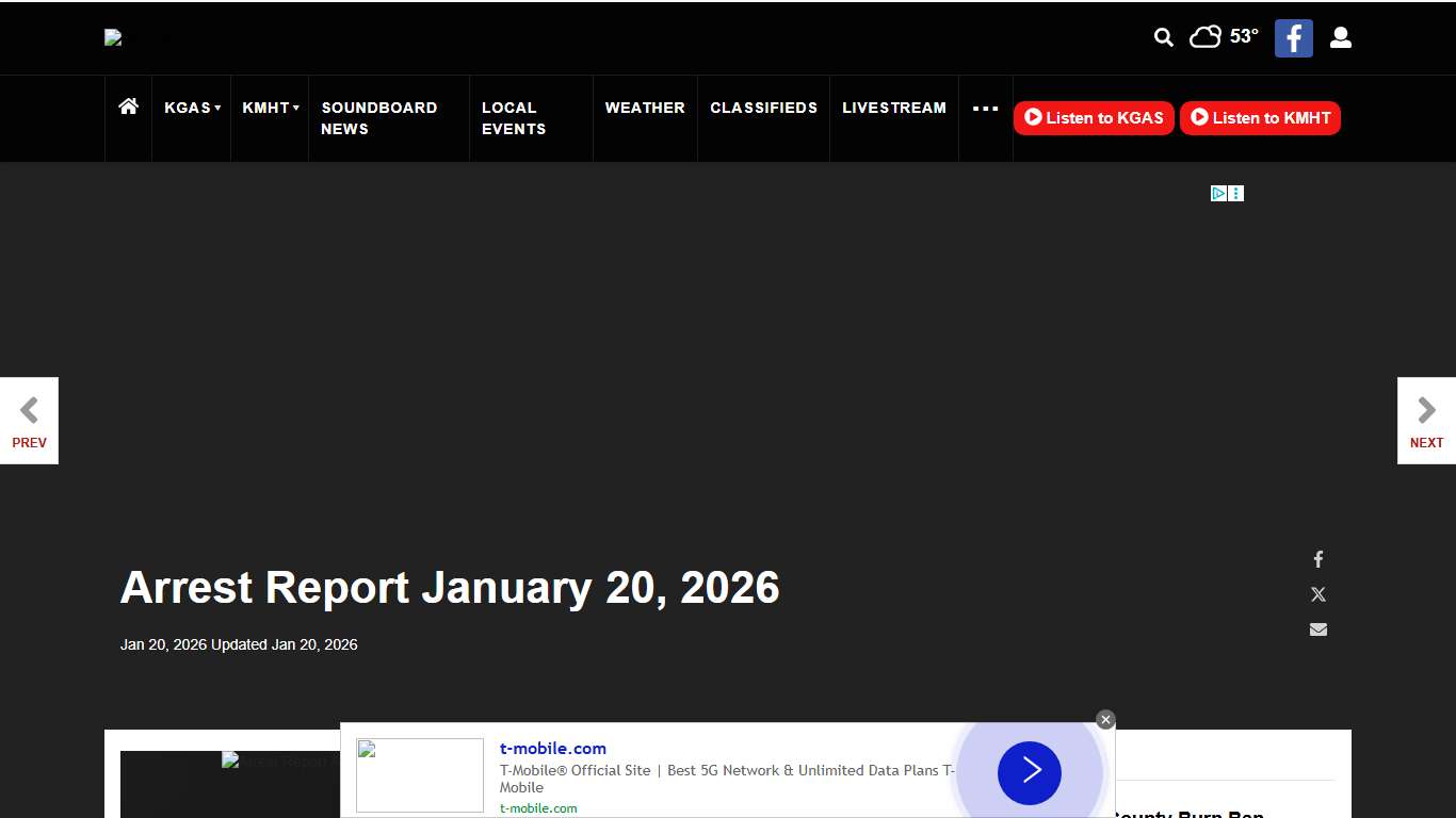 Arrest Report January 20, 2026 | Arrest-report | easttexastoday.com